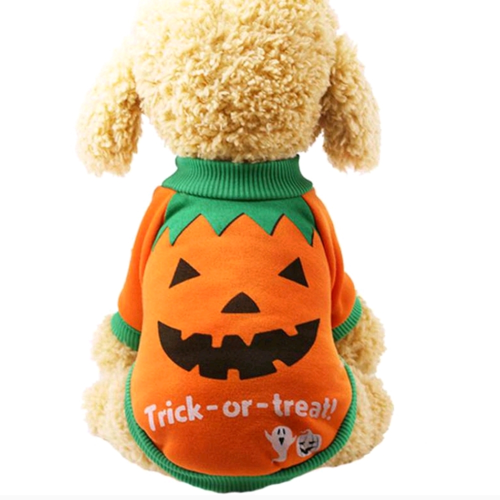 Trick or Treat Halloween Orange and Green Jack-o-lantern Style Pet Shirt